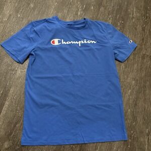 Champion Boys Size XL Blue Classic‎ Script Short Sleeve T-Shirt NWT